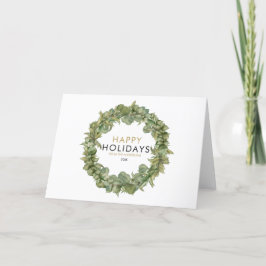 Moderne Elegante Kerstgroen Krans Feestdagen Kaart