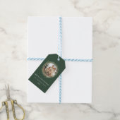 Moderne elegante kerstkrans cadeaulabel (Met Touw)
