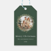 Moderne elegante kerstkrans cadeaulabel (Voorkant)