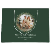 Moderne elegante kerstkrans groot cadeauzakje (Voorkant)