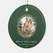 Moderne elegante kerstkrans keramisch ornament (Links)