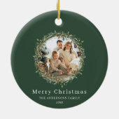 Moderne elegante kerstkrans keramisch ornament (Achterkant)