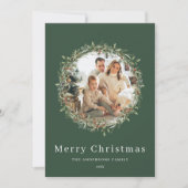 Moderne elegante kerstkrans vakantiekaart feestdagenkaart (Voorkant)