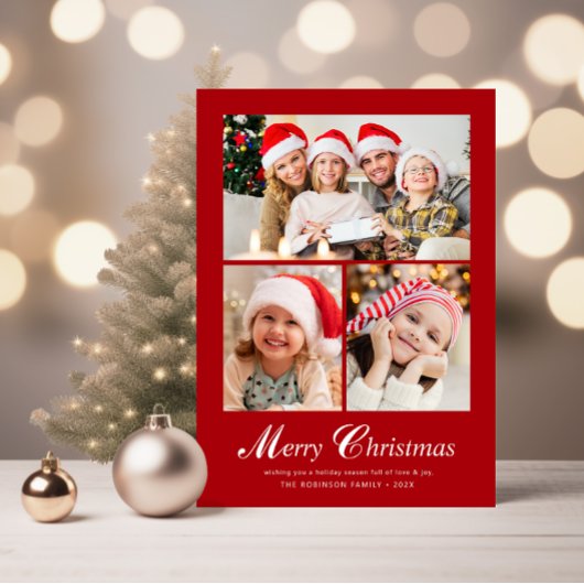 Moderne elegante kerstletters feestdagenkaart