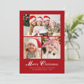 Moderne elegante kerstletters feestdagenkaart (Staand voorkant)