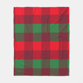 Moderne elegante kerstrood en groene buffels fleece deken