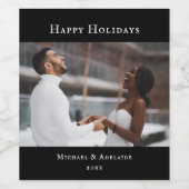 Moderne elegante kerstvakantie foto minimalistisch wijn etiket (Enkel label)