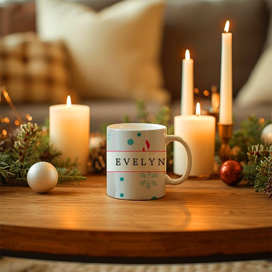 Moderne Elegante Kerstvreugde Koffiemok