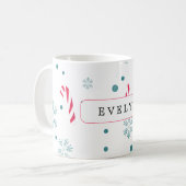 Moderne Elegante Kerstvreugde Koffiemok (Voorkant links)