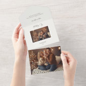 Moderne Elegante Kerstvreugde Script Foto All In One Uitnodiging (Afscheurbaar)