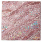    Moderne Elegante Klasse Marmer Roze Glitter Tegeltje (Voorkant)