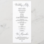 Moderne Elegante Klasse Trouwceremonie Orde Programmakaart (Achterkant)