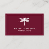 Moderne elegante klassieke Bourgondische witte lib Visitekaartje (Voorkant)