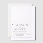 Moderne elegante klassieke bruiloft vellum uitnodigingen (Offset)