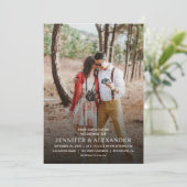 Moderne elegante klassieke foto bruiloft kaart (Staand voorkant)