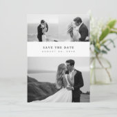 Moderne Elegante Klassieke Fotocollage Bruiloft Save The Date (Staand voorkant)