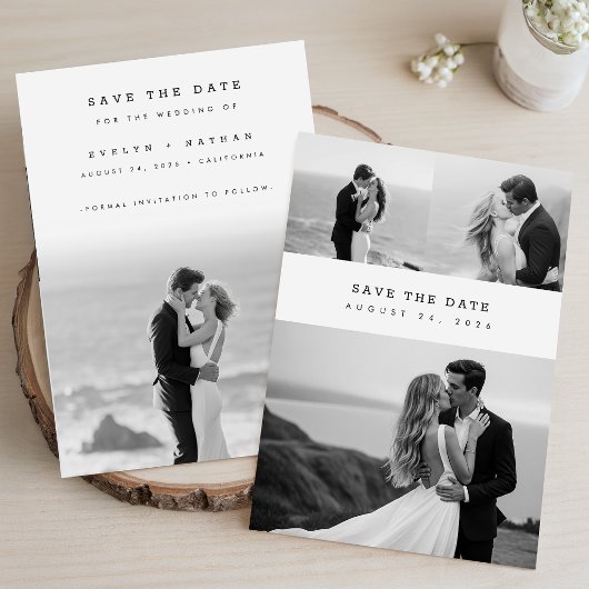 Moderne Elegante Klassieke Fotocollage Bruiloft Save The Date
