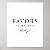 Moderne elegante klassieke gunsten neem een teken poster (Voorkant)