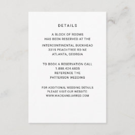 Moderne elegante klassieke minimalist informatiekaartje