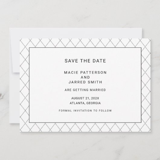 Moderne elegante klassieke minimalist save the date (Voorkant)