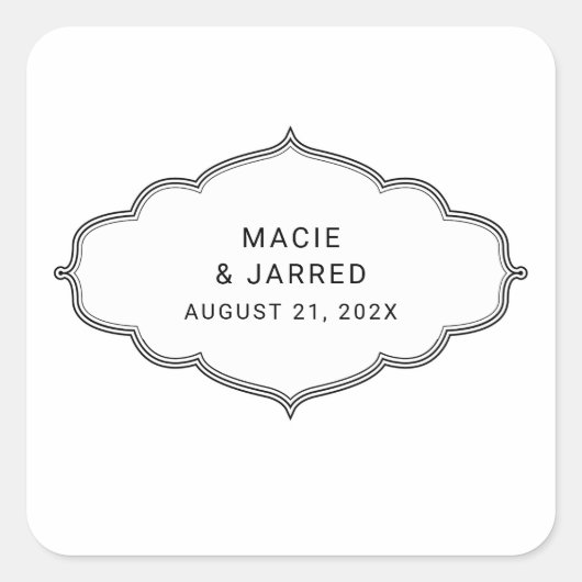 Moderne Elegante Klassieke Minimalist Vierkante Sticker (Voorkant)