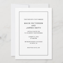 Moderne elegante klassieke minimalistische bruilof kaart