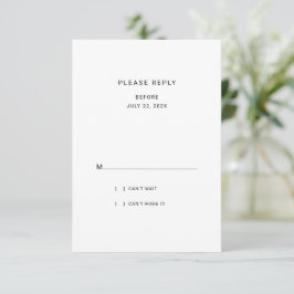 Moderne elegante klassieke minimalistische RSVP-ka