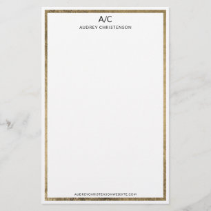 Moderne elegante klassieke monogram chic gouden li briefpapier