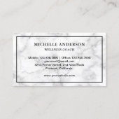 Moderne elegante klassieke witte marmeren libel visitekaartje (Achterkant)