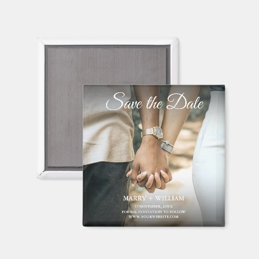 Moderne Elegante Klassieker Sla de datum op Foto Magneet (Voorkant / Achterkant)