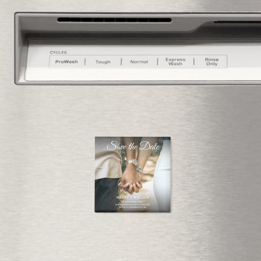 Moderne Elegante Klassieker Sla de datum op Foto Magneet (Insitu (Vaatwasser))