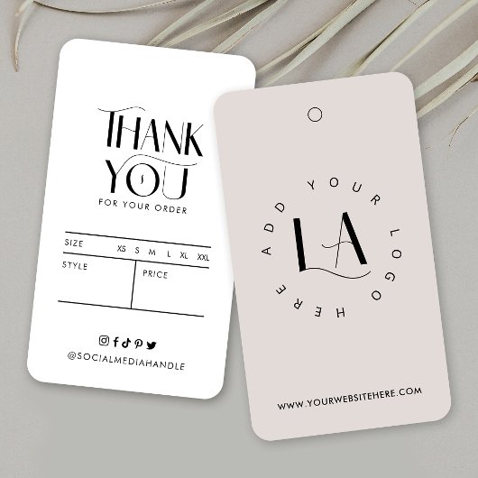Moderne Elegante Kleding Prijsetiketten Logo Hang  Visitekaartje