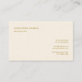 Moderne Elegante Kleine Lettertype Gouden Tekst Sj Visitekaartje (Achterkant)