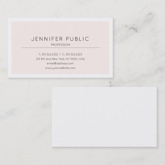 Moderne Elegante Kleur Eenvoudig Ontwerp Duidelijk Visitekaartje (Voorkant / Achterkant)