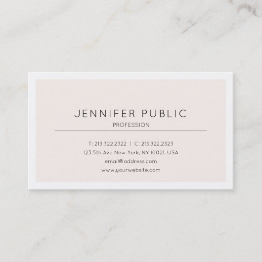 Moderne Elegante Kleur Eenvoudig Ontwerp Duidelijk Visitekaartje (Voorkant)