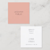 Moderne Elegante Kleur Eenvoudige Sjabloon Minimal Vierkante Visitekaartje (Voorkant / Achterkant)