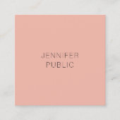 Moderne Elegante Kleur Eenvoudige Sjabloon Minimal Vierkante Visitekaartje (Voorkant)