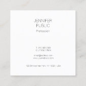 Moderne Elegante Kleur Eenvoudige Sjabloon Minimal Vierkante Visitekaartje (Achterkant)
