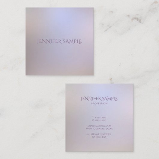Moderne Elegante Kleuren Eenvoudig Ontwerp Sjabloo Vierkante Visitekaartje (Voorkant / Achterkant)