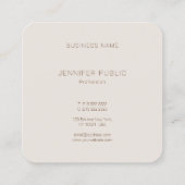 Moderne, elegante kleuren professionele luxe Sjabl Vierkante Visitekaartje (Achterkant)