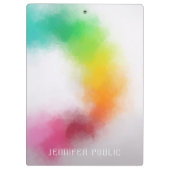 Moderne, elegante kleurrijke Abstracte art Sjabloo Klembord (Achterkant)