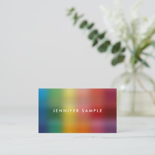 Moderne elegante kleurrijke eenvoudige Sjabloon Visitekaartje (Staand voorkant)
