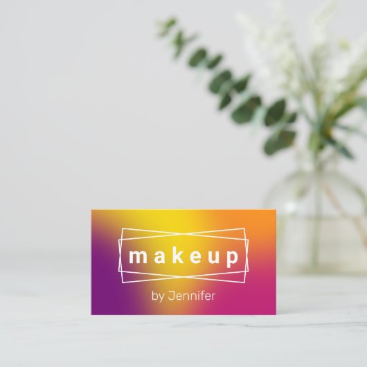 Moderne, elegante kleurrijke holografische vormer visitekaartje (Staand voorkant)