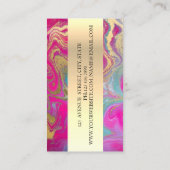 Moderne elegante kleurrijke marmer Gold Black, sch Visitekaartje (Achterkant)