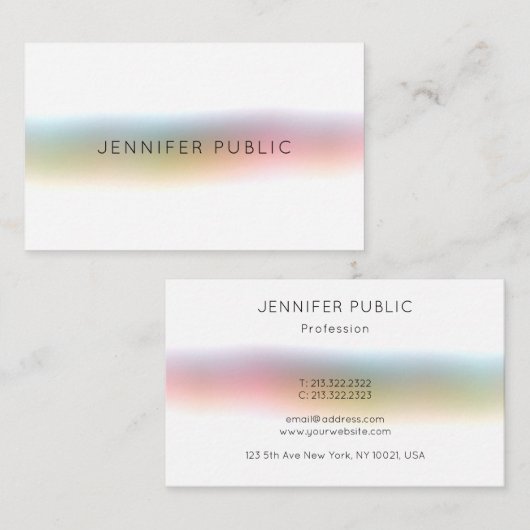 Moderne, elegante, kleurrijke minimalistische Sjab Visitekaartje (Voorkant / Achterkant)