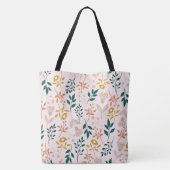 Moderne Elegante Kleurrijke Stijlvolle Bloemen Tote Bag (Achterkant)