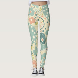 Moderne elegante kleurrijke stijlvolle bloemvormen leggings