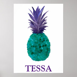 Moderne elegante kleurrijke Waterverf ananas Poster