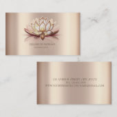 Moderne elegante koele bruine lotus visitekaartje (Voorkant / Achterkant)