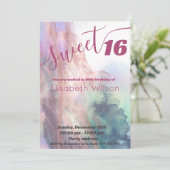 Moderne elegante koele waterverf zoet 16 kaart (Staand voorkant)